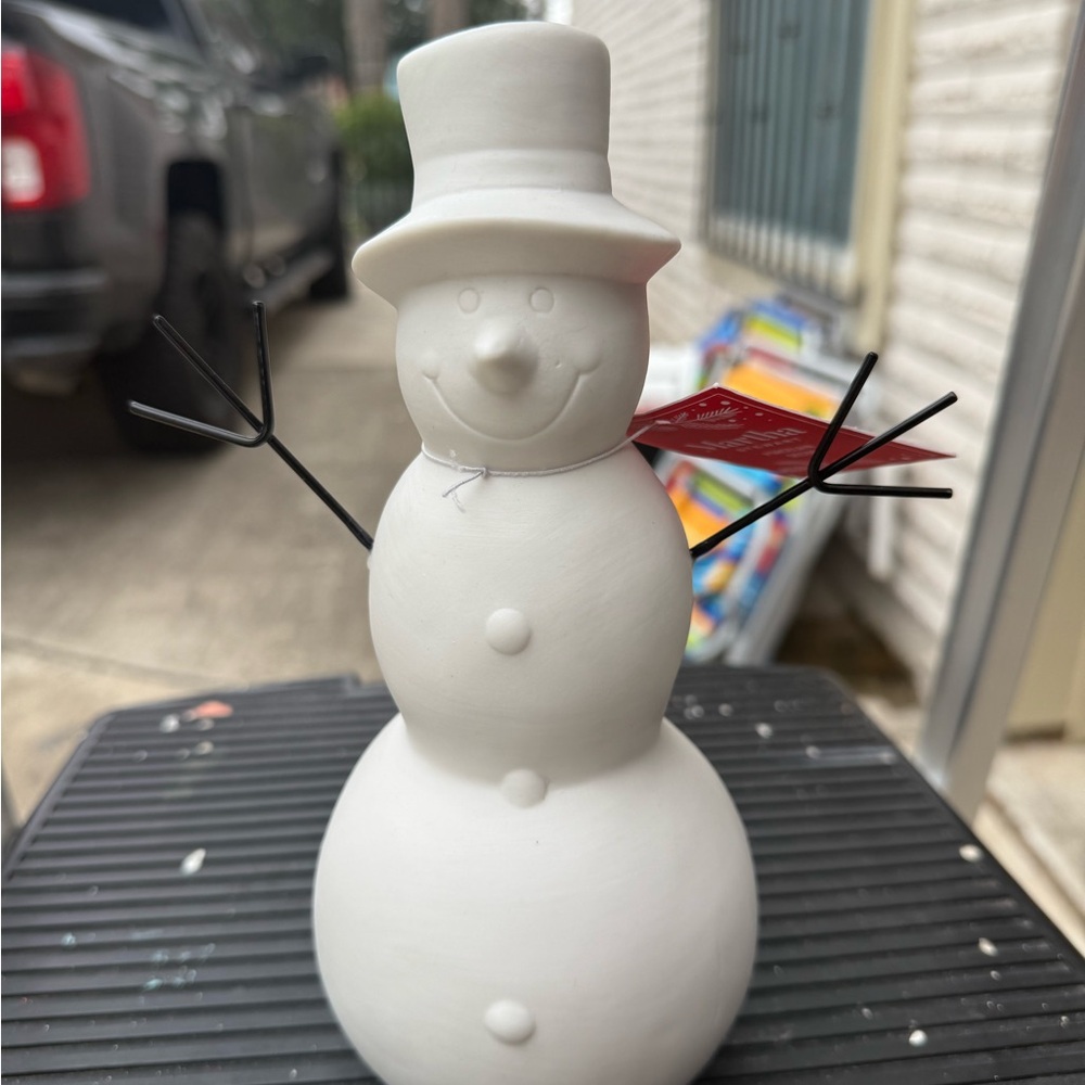 White Snowman Holiday Decor